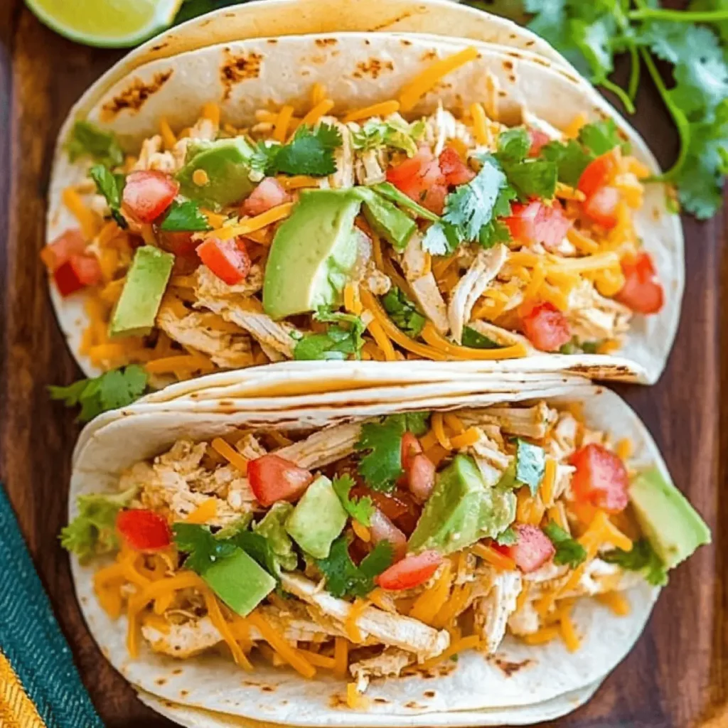 Easy Slow Cooker Queso Chicken Tacos