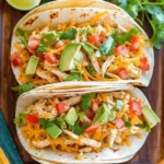 Easy Slow Cooker Queso Chicken Tacos