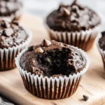 Healthy Double Chocolate Zucchini Muffins