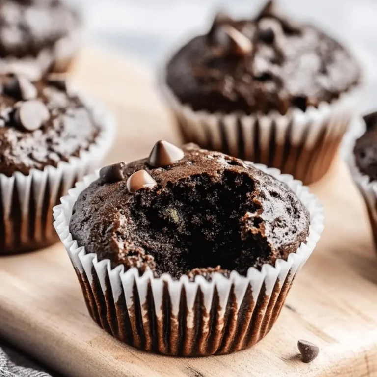 Healthy Double Chocolate Zucchini Muffins