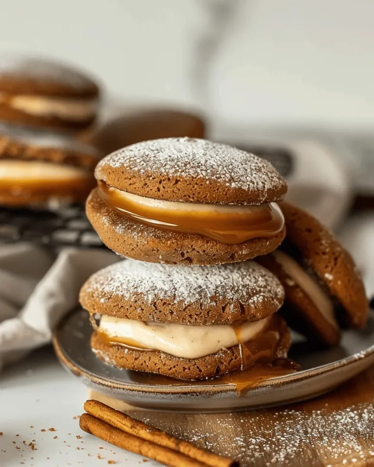 Apple Cider Whoopie Pie cookies with Caramel Filling