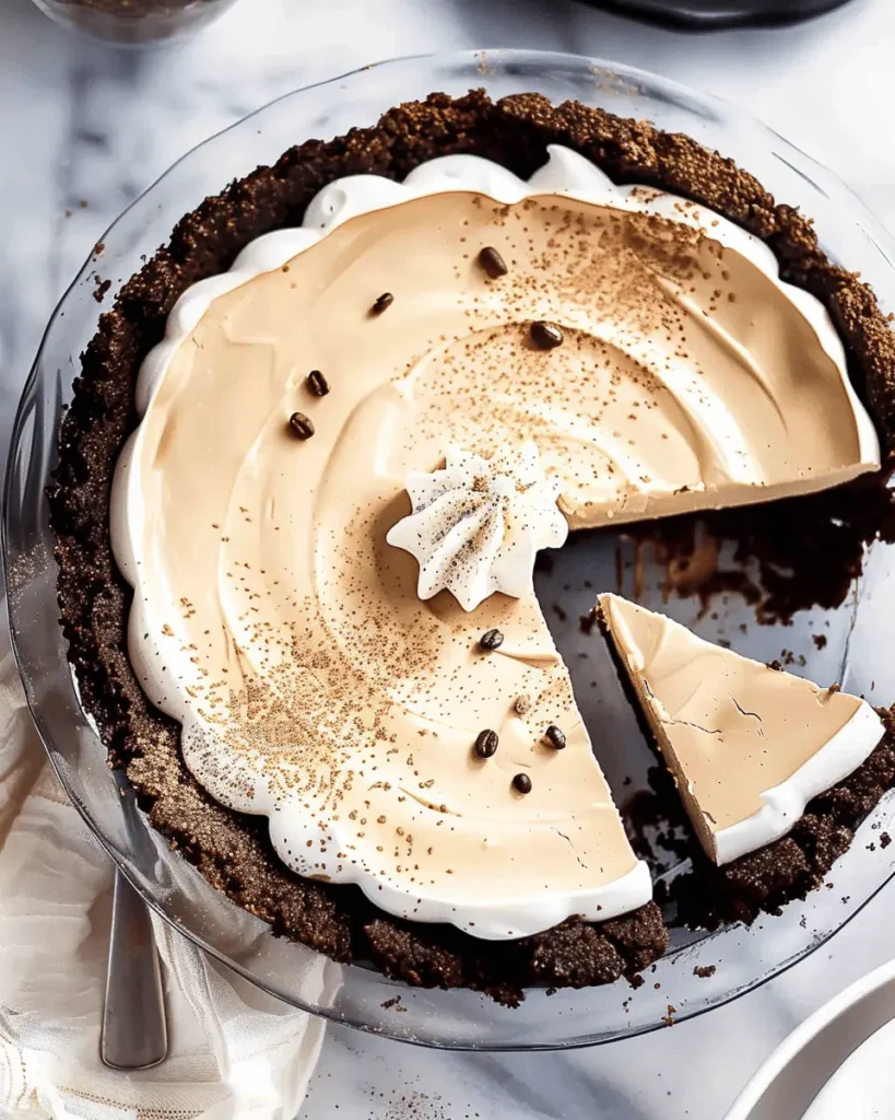 Creamy Coffee Pie Recipe (No Bake, 6 Ingredients)