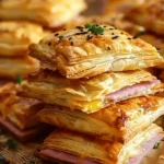 Crispy Ham and Cheese Puff Pastry Squares Recipe