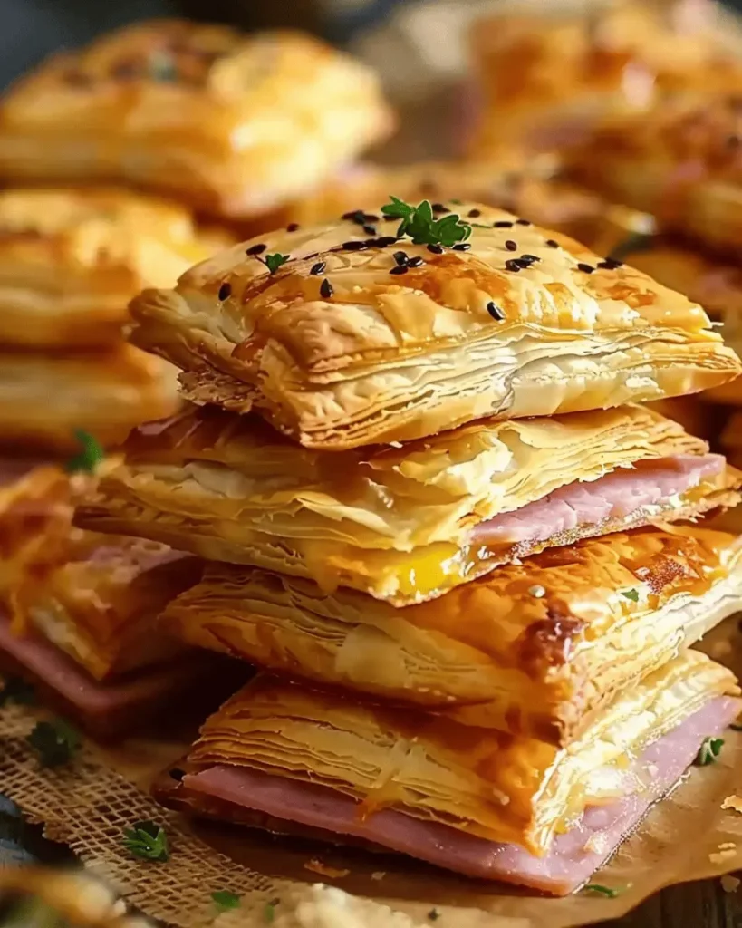 Crispy Ham and Cheese Puff Pastry Squares Recipe