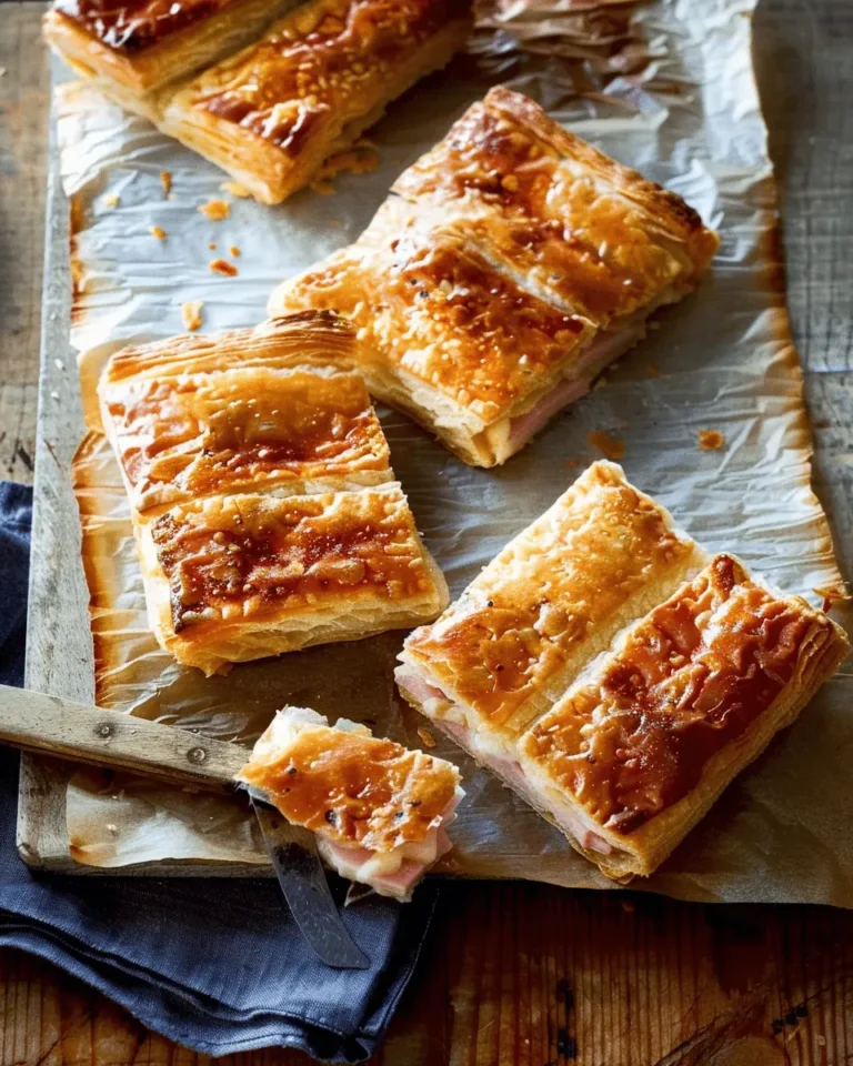 Crispy Ham and Cheese Puff Pastry Squares Recipe