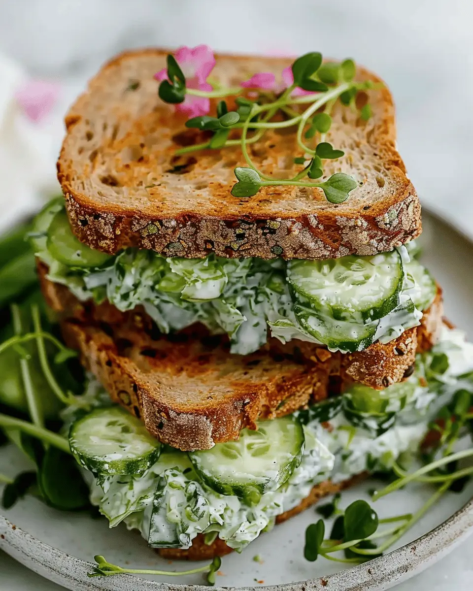 Easy Cucumber Salad Sandwiches with Turkey Bacon and a Twist
