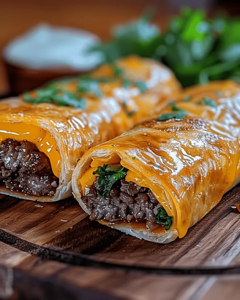 Easy Garlic Butter Beef Cheeseburger Rollups