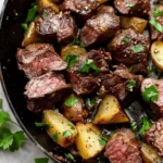 Garlic Butter Steak Bites and Potatoes
