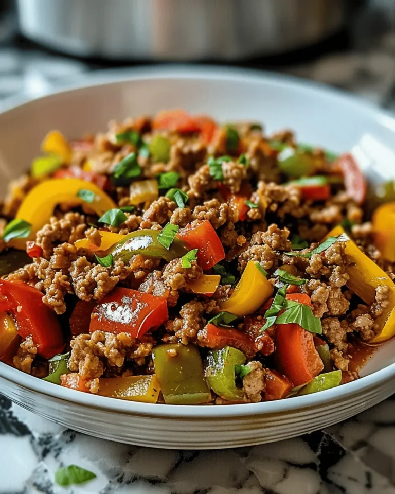 Ground turkey and peppers