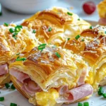 Ham and Cheese Croissant Breakfast Casserole Delight