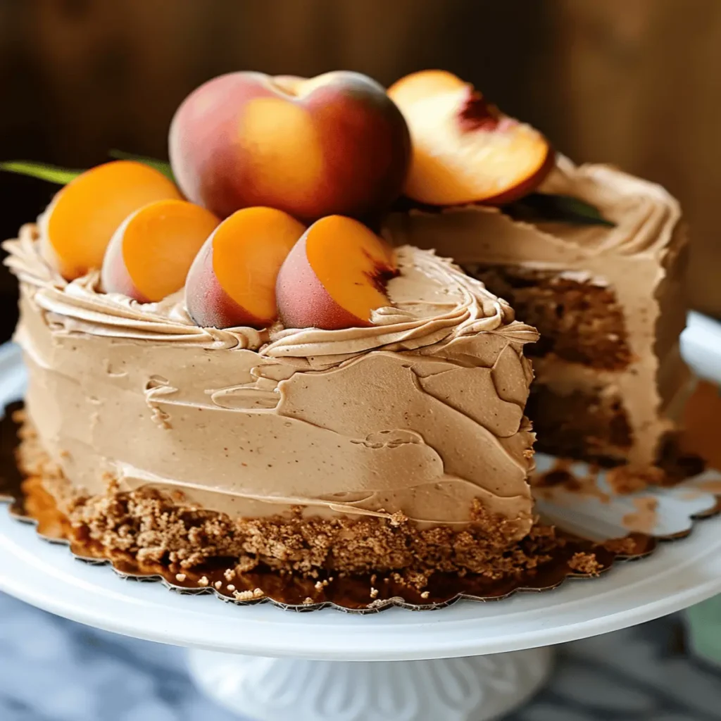 Peach Cake with Brown Sugar Frosting