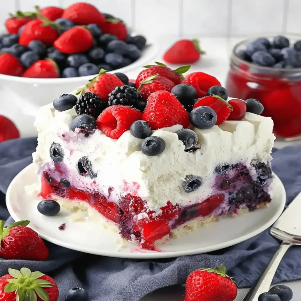 Summer Berry Poke Cake