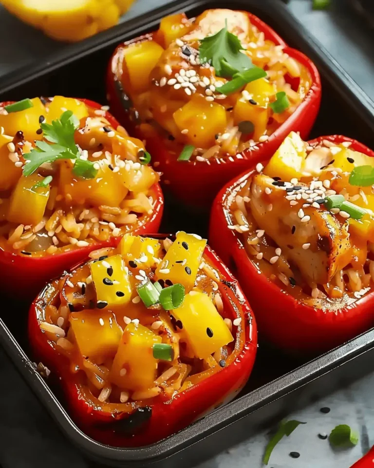 Teriyaki Pineapple Chicken Stuffed Peppers are a must-try!