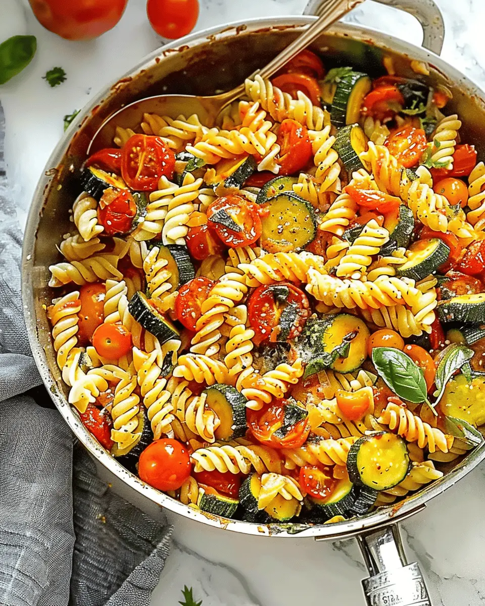 Best Weeknight Tomato Zucchini Pasta with Savory Turkey Bacon