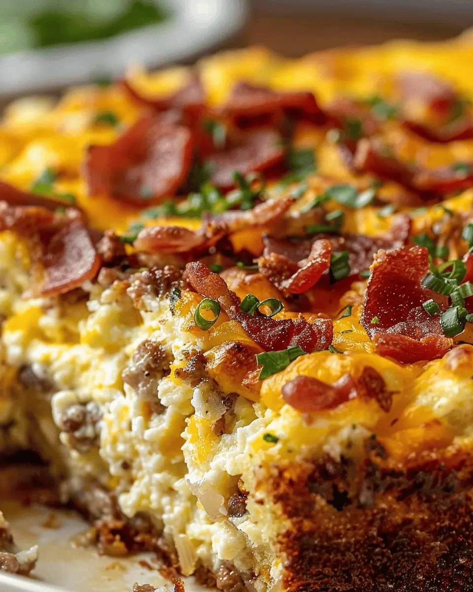 Crack Breakfast Casserole: Indulgent Turkey Bacon & Chicken Ham Delight