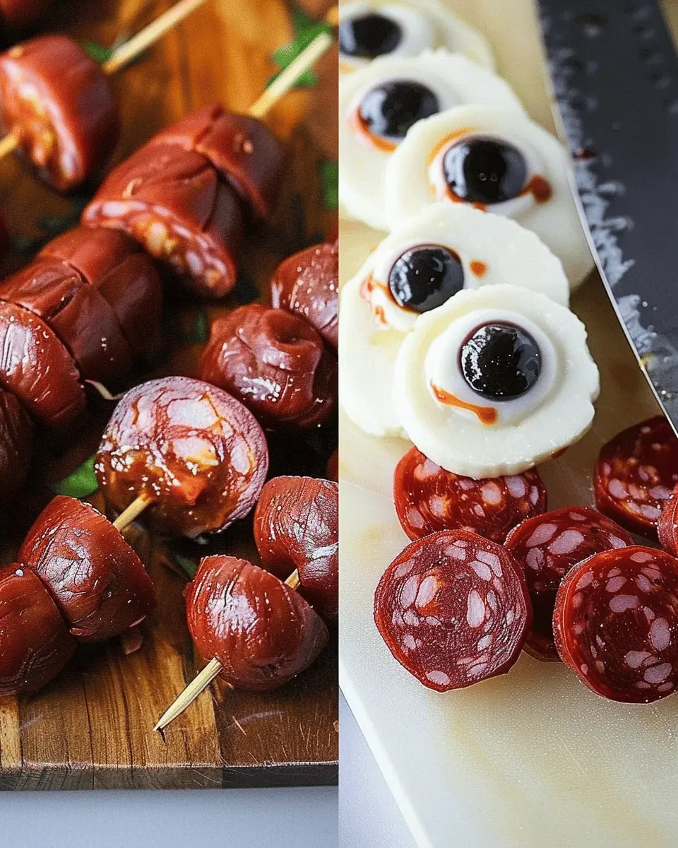 Creepy Skewered Salami Eyeballs: Easy Halloween Treats for All