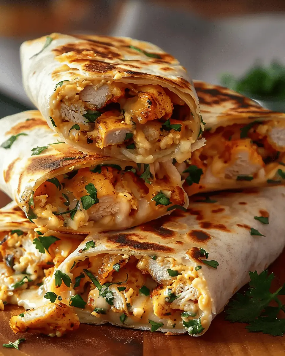 Ooey-Gooey Cheesy Garlic Chicken Wraps You’ll Devour Today
