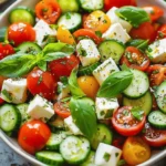 Tomato Cucumber Mozzarella Salad