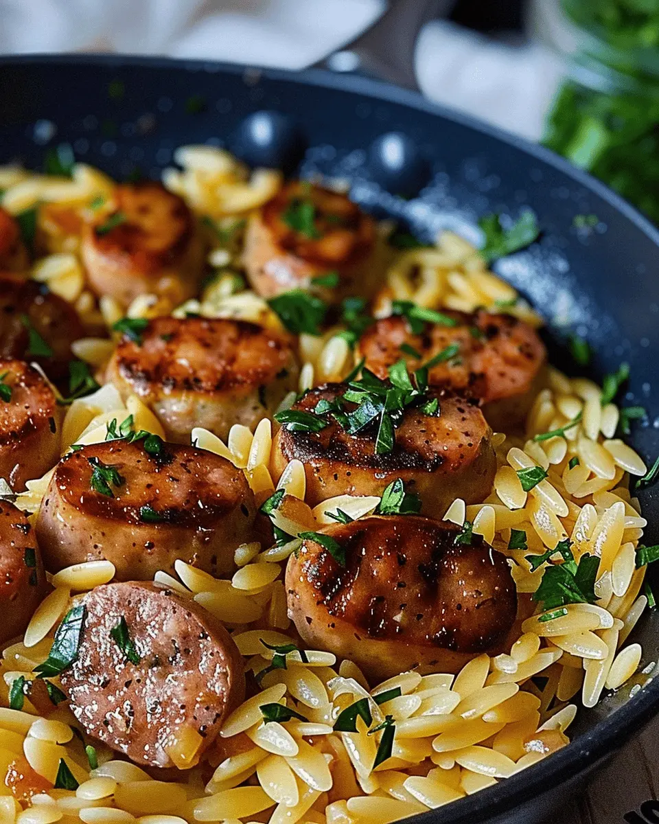 One-Pot Garlic Butter Sausage and Orzo: Easy Comfort Food Delight