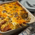 Cheesy Comfort in Every Bite: Sausage, Egg, and Cream Cheese Hashbrown Casserole Recipe