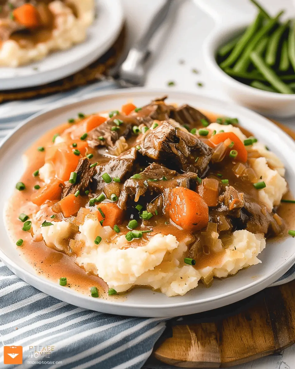 Fall Apple Cider Beef Stew: Cozy Dinner Over Mashed Potatoes