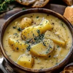 Hearty Cheddar Garlic Herb Potato Soup Recipe