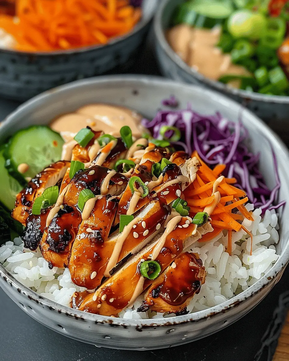 Korean BBQ Chicken Bowls: Easy Gochujang Cream Sauce Delight