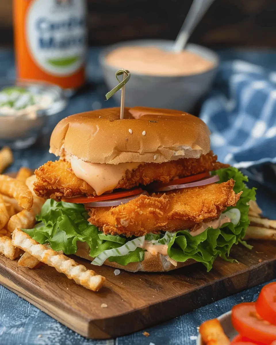 Crispy Fish Sandwich with Sriracha Mayo: The Best Homemade Delight