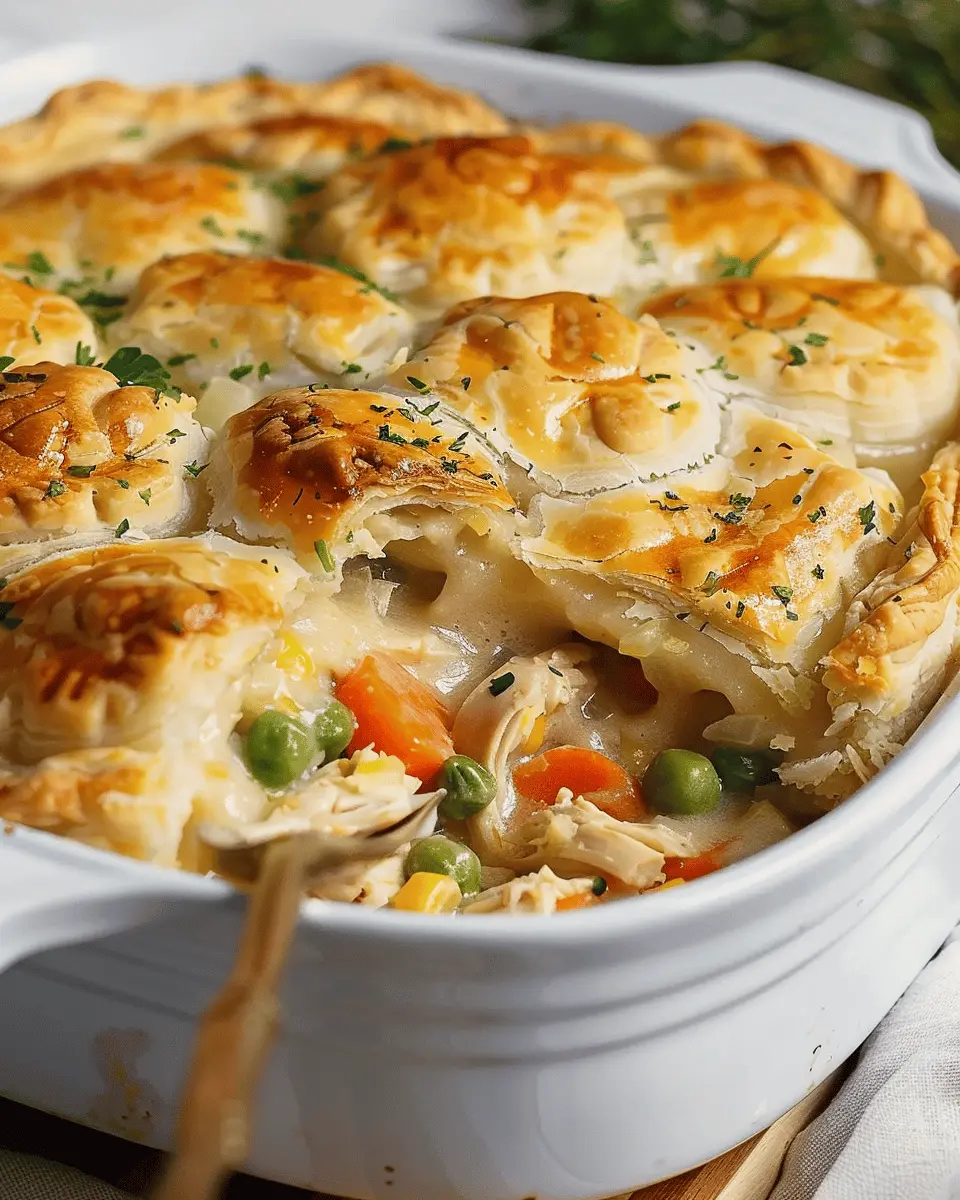 Easy Homemade Chicken Pot Pie Casserole Recipe with Turkey Bacon