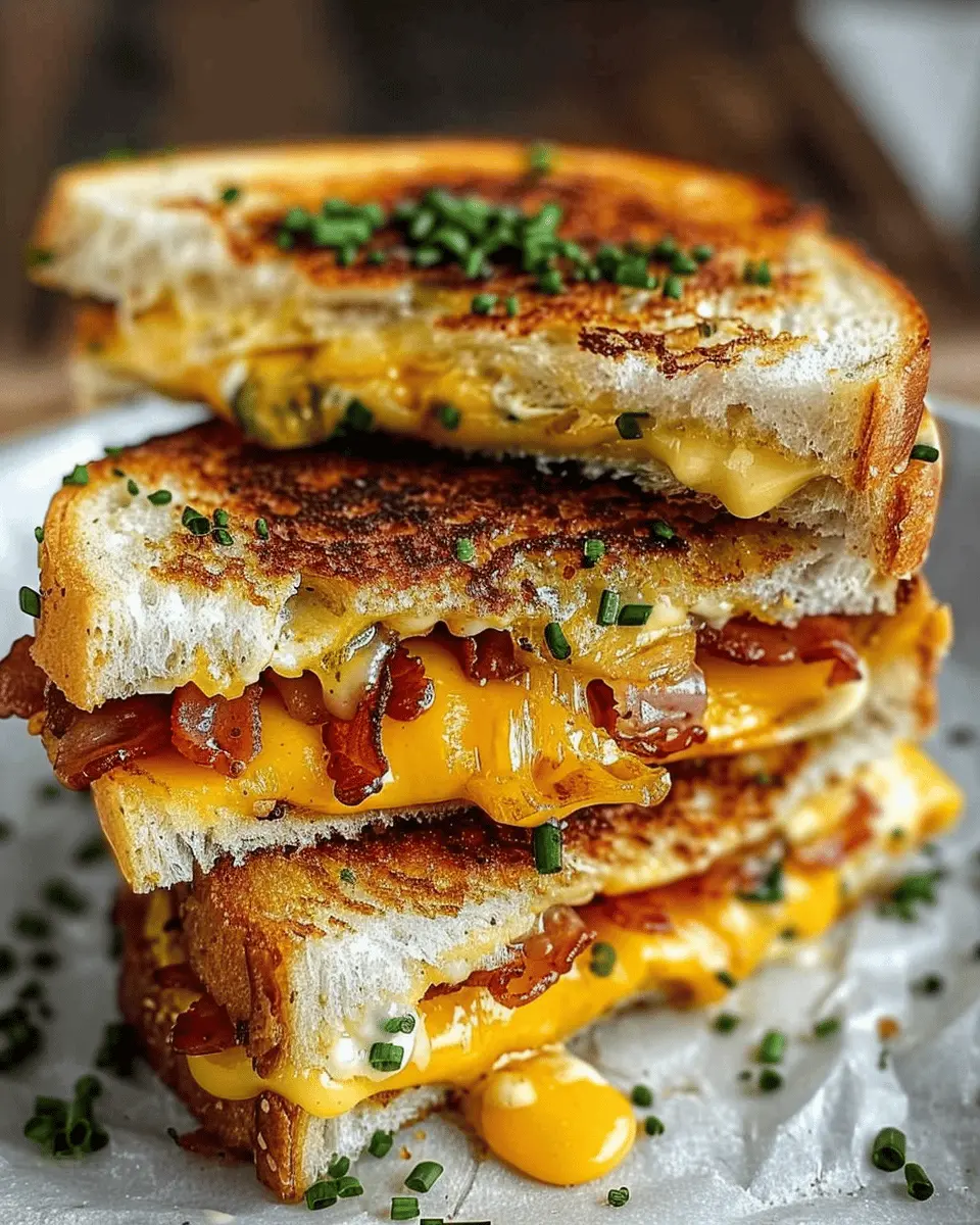Breakfast Grilled Cheese with Turkey Bacon and Chicken Ham Delight