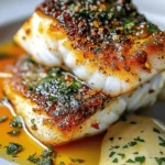 Delicious Lemon Garlic Butter Cod with Crispy Skin