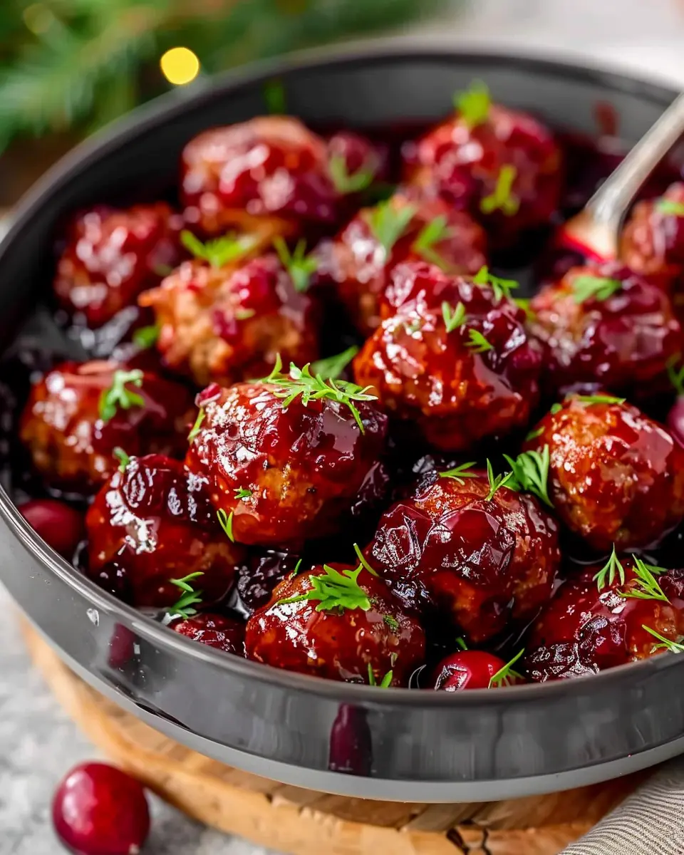 Quick Cranberry Meatballs: Easy Turkey Bacon Christmas Delight