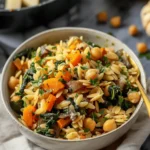One Pot Fall Vegetable Orzo and Chickpeas Recipe