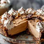 No-Bake Cream Cheese Peanut Butter Pie with Chocolate Whipped Cream
