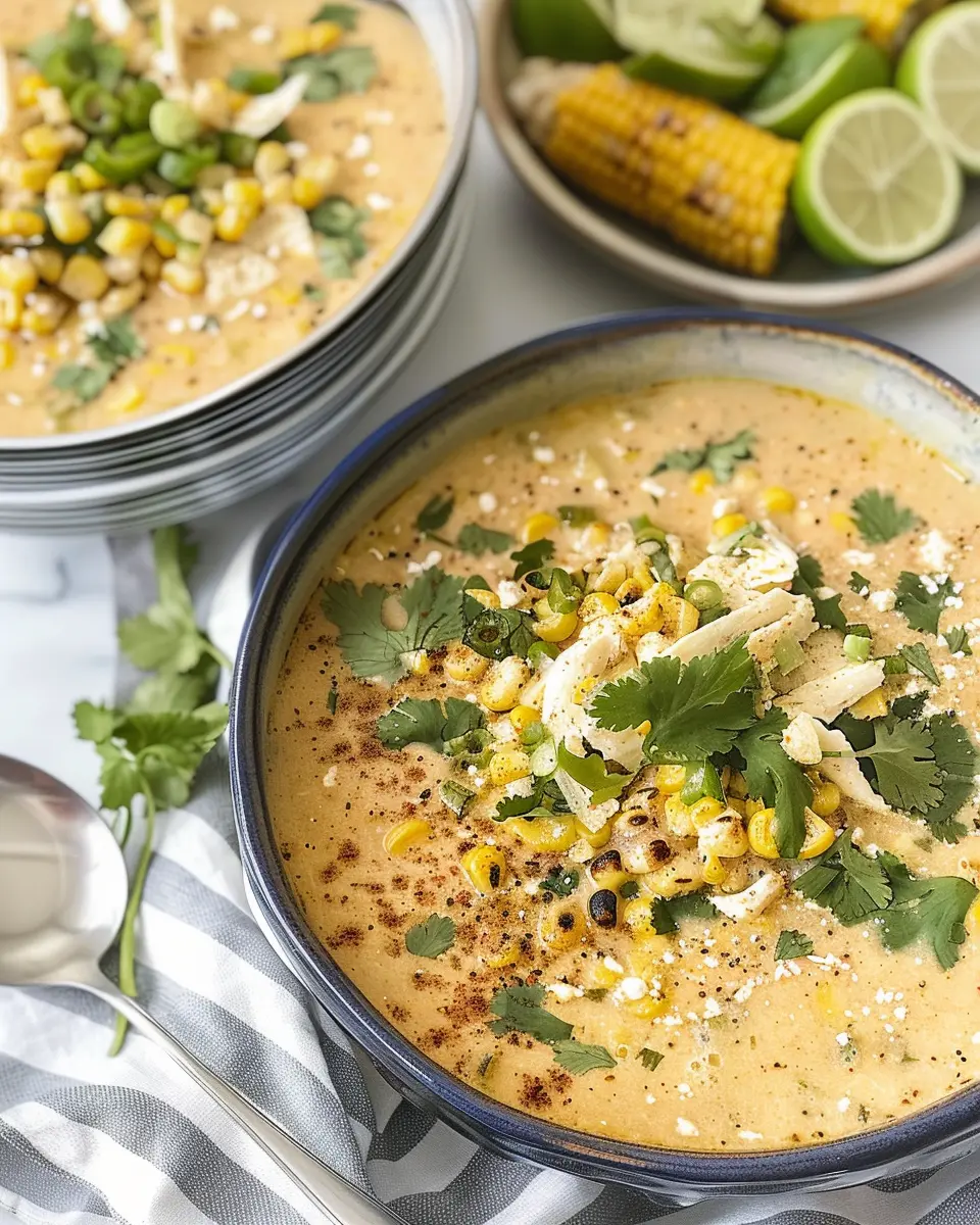 Mexican Street Corn Soup: A Cozy, Low-Fat Delight with Turkey Bacon