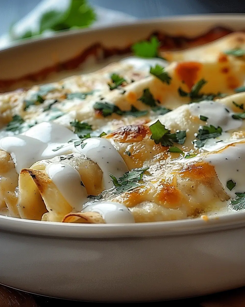 Chicken Enchiladas with Sour Cream White Sauce: Easy and Satisfying