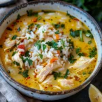 Lemon Ginger Turmeric Chicken and Rice Soup
