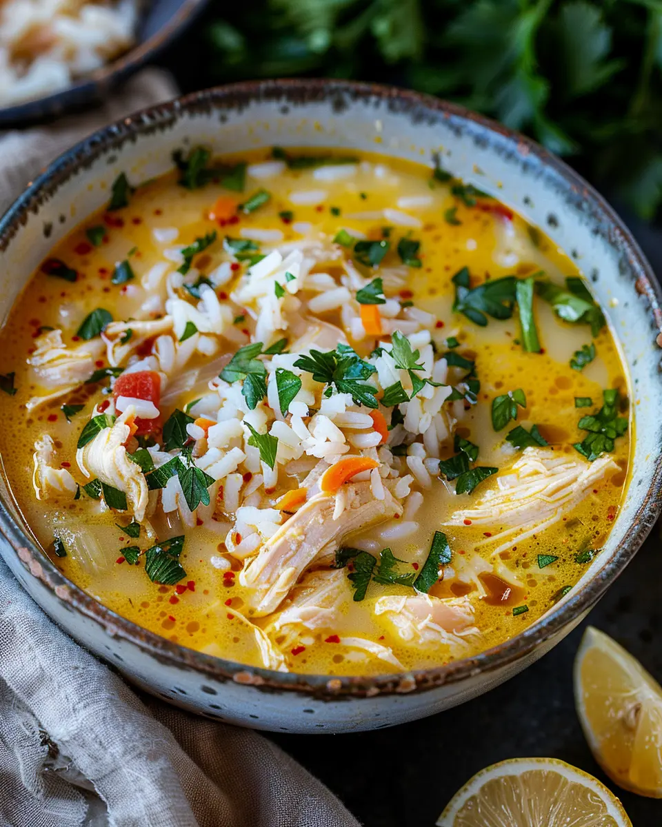Lemon Ginger Turmeric Chicken and Rice Soup for Cozy Nights