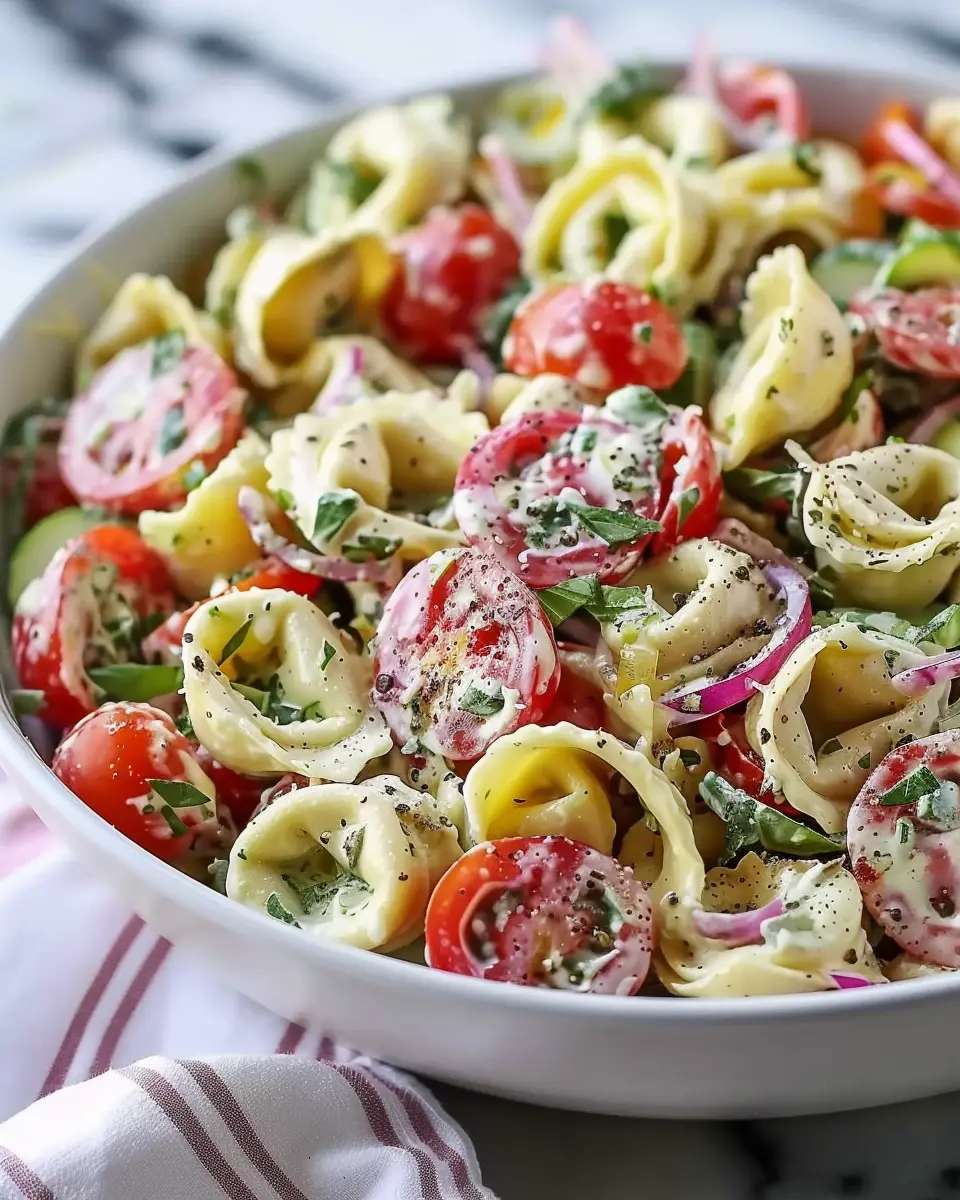 Fresh Grinder Tortellini Salad with Turkey Bacon and Chicken Ham